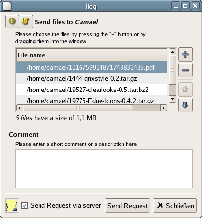 File sending request